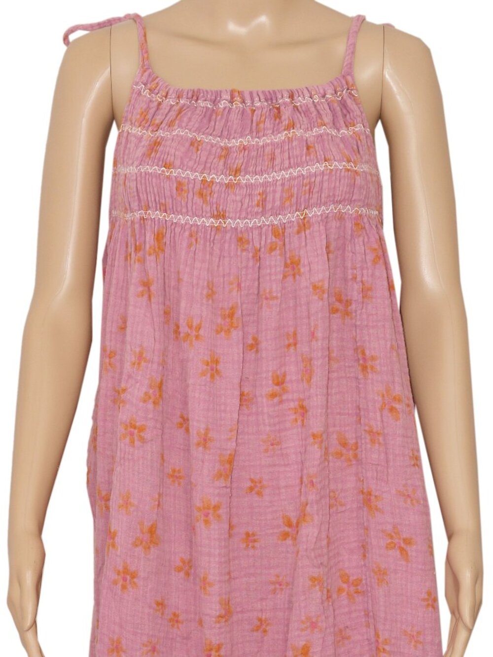 Free People Azure Maxi Dress Floral Printed Sleeveless Smocked Pink XS - Picture 8 of 10
